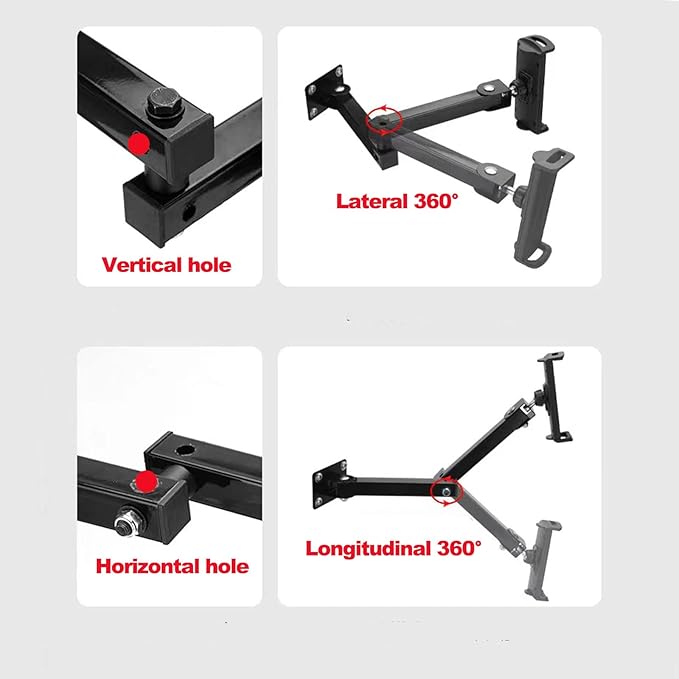 Adjustable Folding Tablet Wall Mount for 4.7~12.9 inch Multi-Angle Phone Tablet Holder(Black)