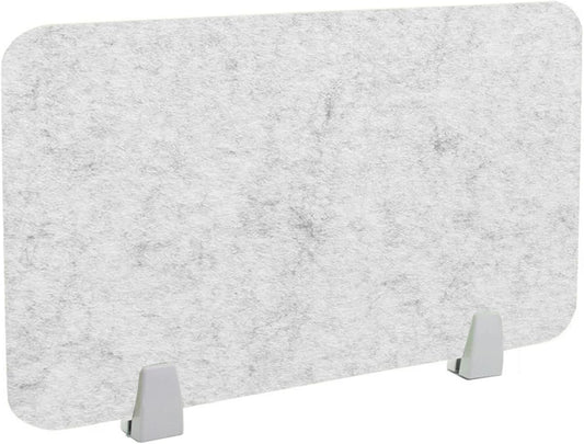 Icegrey Acoustic Desk Divider Privacy Panel Removable Sound Absorbing Desk Partition Board with 2 Clips for Student Call Centers Offices Braries Classrooms Library, Silver Grey, 23.4x15.6