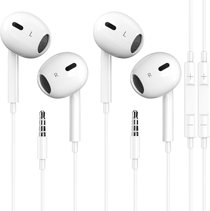 2 Pack Wired iPhone Earbuds/Headphones/Earphones with 3.5mm Wired [MFi Certified] with Mic, Volume Control Compatible with iPhone,iPad,iPod,Computer,MP3/4,Android Most 3.5mm Audio Devices