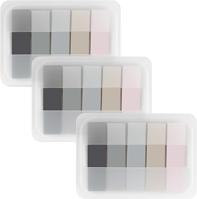 Essex Wares - 300 Pieces - Transparent Sticky Notes Tabs with Case - 5 Morandi Colors - 3 Cases - 1.8" x 0.4" - 60 Pieces Each Color - Pop Up Index Tabs - Book Flags for Annotating - Book Sticky Tabs