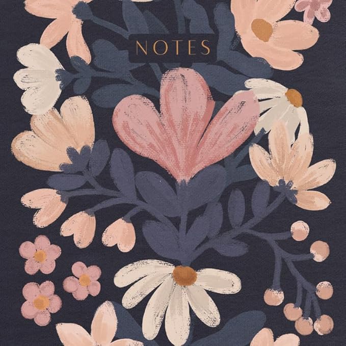 Minted Nostalgic Notebook, Writing Journal for Notes, Journaling & Planning, Durable Paper Cover, Vintage Floral Unique Design, Spiral Bound Journal Notebook with 160 Lined Pages, 5.5" x 8.5"