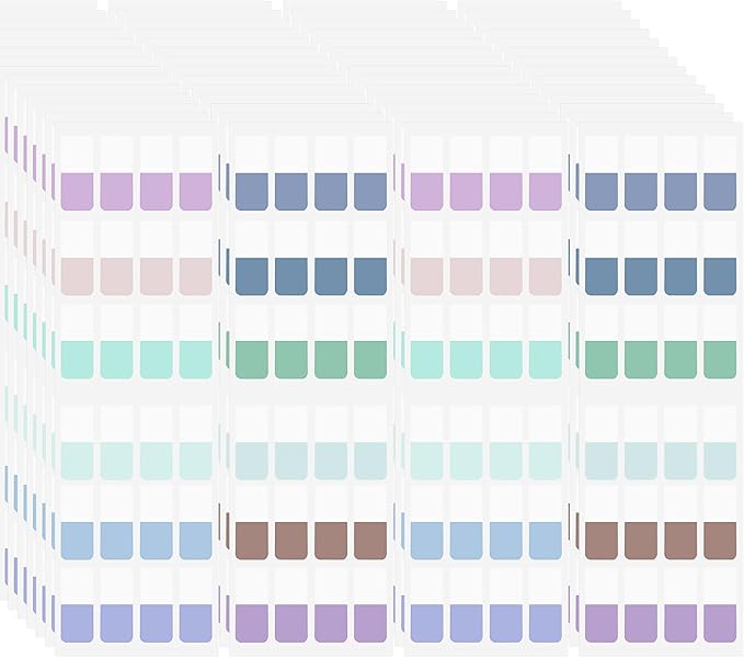 AccEncyc 960 Pcs Colored Index Tab 0.5"x1.1" Large Book Sticky Tabs Repositionable Page Tabs Flags Page Markers Labels for Notebooks, Filing, Classification,12 Colors