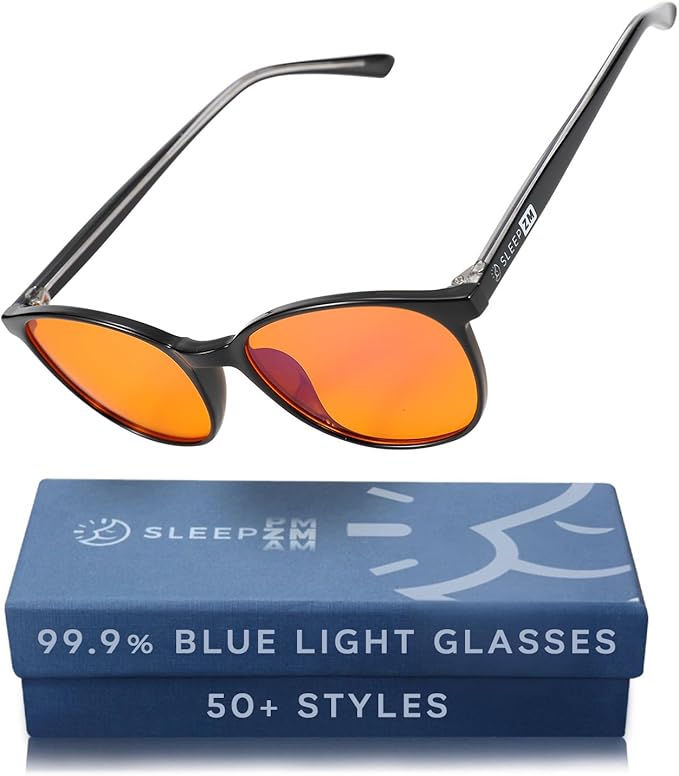 100% Blue Light Blocking Glasses - Women + Men - Better Sleep - Anti Eye Strain Protection - Computer Screens Gaming