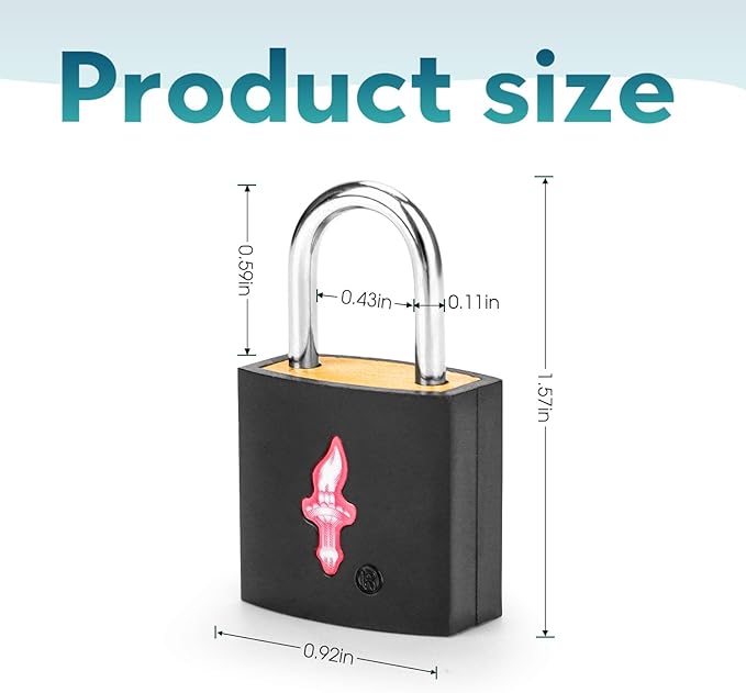 12 Pack Travel Lock, TSA Luggage Lock for Luggage, Suitcases & Gun Cases - Solid Brass Security Lock with Colored Shell (12 Colors: Black/Blue)