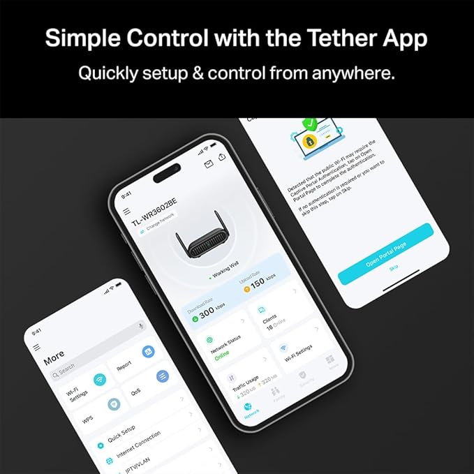 TP-Link BE3600 Wi-Fi 7 Portable Travel Router TL-WR3602BE | Dual-Band, 2.5 Gig Port, USB 3.0 | Multi-Modes in One | OpenVPN, WireGuard® | Public WiFi Sharing for Hotel/Cruise/RV/Plane | No 6 GHz