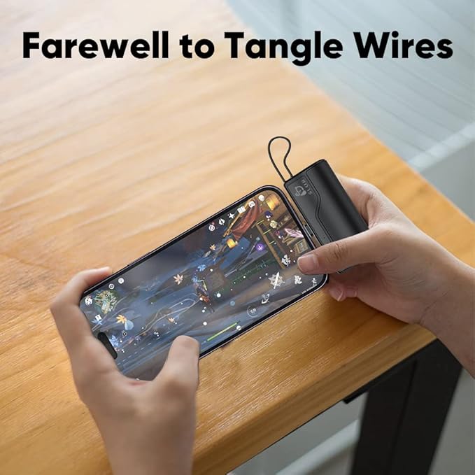 Gankoii iPhone Portable Charger 5000mAh, Mini Power Bank Battery Pack Phone Backup Charger, Small Portable Charger Compatible with iPhone 14/13/ 12/11/ XS Max/XR/X, AirPods, Black