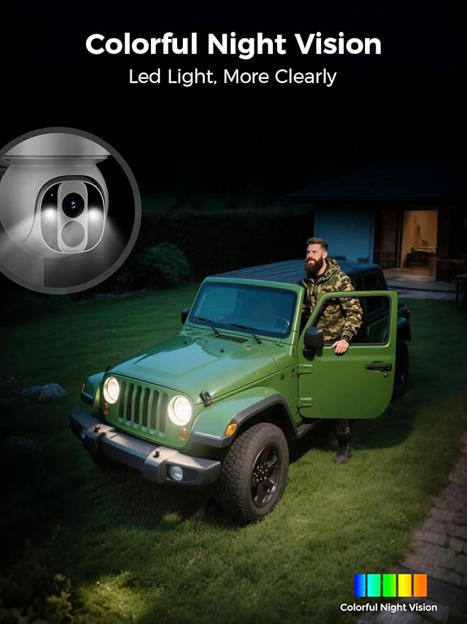 Solar Security Cameras Wireless Outdoor, Home Security Camera System, No Subscription, Solar Powered, 2.4G & 5G WiFi 4 Cam Kit,4MP Color Night Vision, 360° Pan & Tilt, 64G SD Local Recording