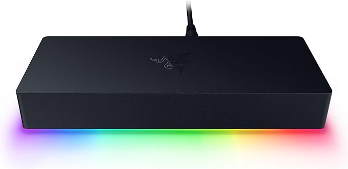 Razer Thunderbolt 5 Dock Chroma: 11 Port Docking Station with M.2 SSD Slot - 120Gbps Transfer Speeds - 3X 4K Displays at 144 Hz on TB5/4 Laptops - 140W PD Charging - Active Cooling - TB Share - Black