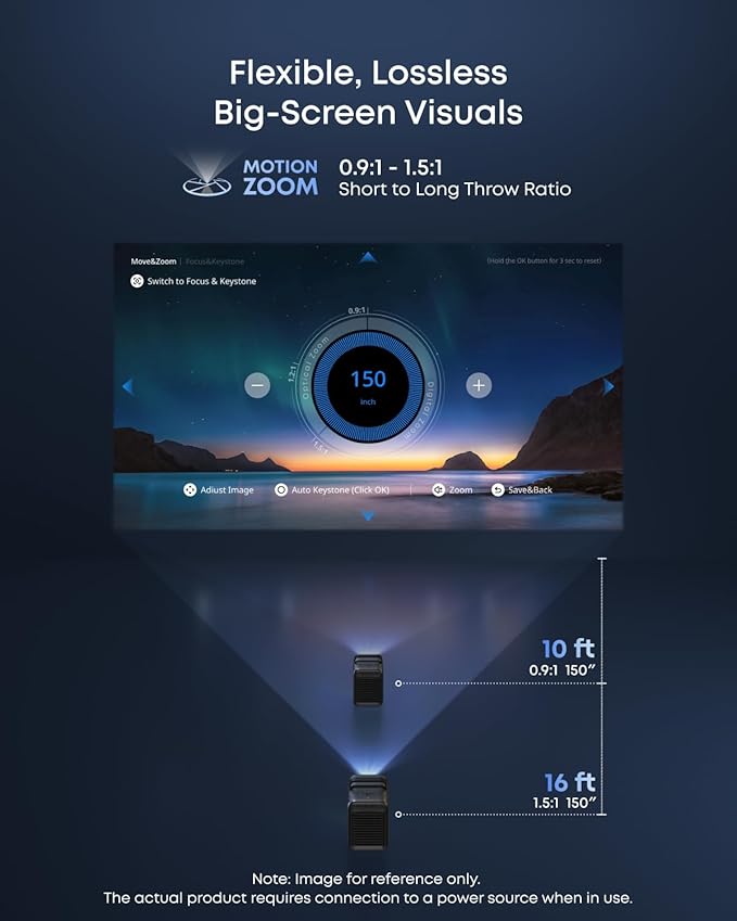NEBULA X1 Triple Laser 4K Projector, Nebulamaster, 3500 ANSI Lumens, 56000:1 Contrast, 40W Stereo Sound, 0.9-1.5 Optical Zoom, Smart AI, Dolby Vision, 300" Screen, Built-In Micro Gimbal, GTV, Portable