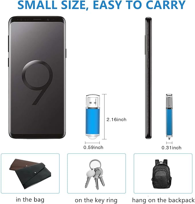 8GB USB Flash Drive K&ZZ 5 Pack Memory Sticks USB 2.0 Thumb Drive Easy-Storage Gig Stick Pen Drive Flash Stick Zip Drive Jump Drive for PC Laptop, Multicolored