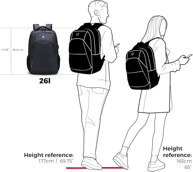 Swissdigital Design Travel Laptop Backpack for Men and Women, Business Backpack with USB Charging Port for Fits 16 Inch Notebook, Blue | ANDWIL