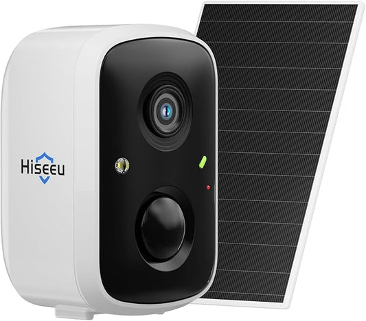 Hiseeu Security Cameras Wireless Outdoor, WiFi Pro 5G/2.4G Cameras for Home Security, Solar Powered, Motion Detection, 2-Way Talk, Color Night Vision, Compatible with Alexa, 64G SD Card Storage