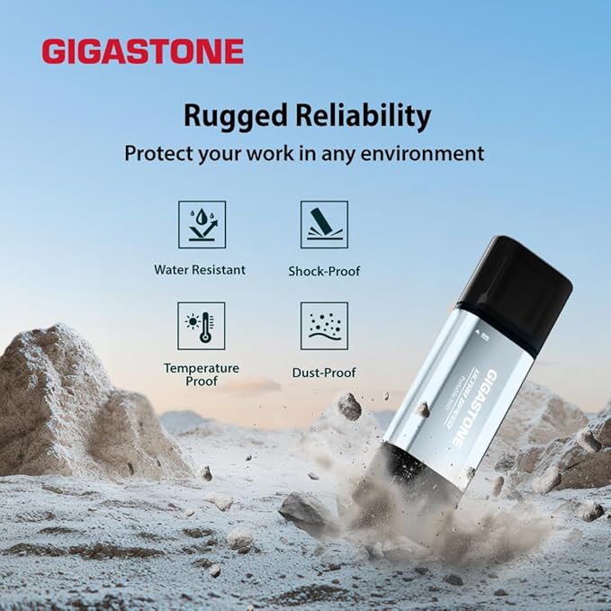 Gigastone Duo Go USB-A+C 1TB (2-Pack) Dual External Portable SSD 500MB/s Glossy Surface, Supports Apple 4K 60fps ProRes HDR Video Recording USB3.2 Gen 2 for iPhone 16 PS5 Mac iPad Laptop Android