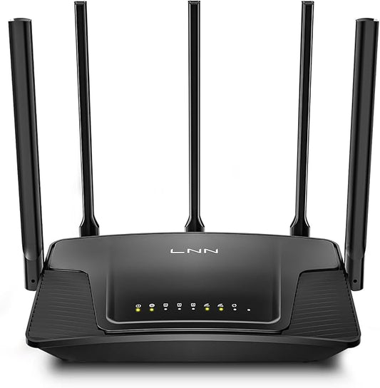 LNN Wi-Fi 6 Router, 3000Mbps Dual Band Wireless Gigabit Routers for Gaming, 20+ Devices Support with OFDMA, 2000 Sq.Ft Coverage, FCC Certified
