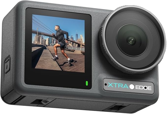 Xtra Action Camera, 1/1.3" Sensor & 4K Cinematic Video, Hyper Stabilization, Waterproof Camera to 52 Ft, 3-Hour Battery, Universal Quick Mount, Vlogging Camera for Adventure Photography
