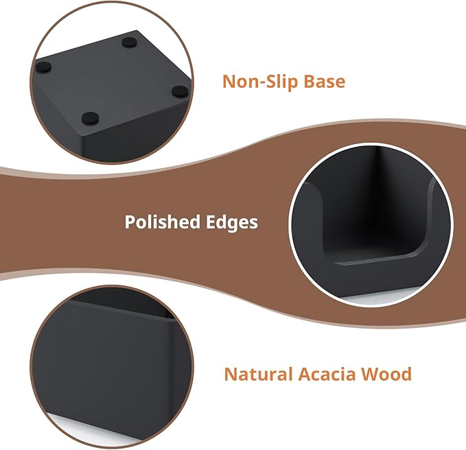 Sticky Note Holder, Post It Note Dispenser for Office Desk Accessories, Self Stick Note Pad Holder, Memo Pad Holder Dispenser Organizer for School Office Desk Supplies, Black