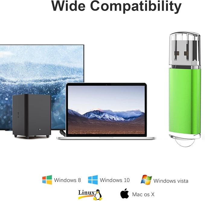 8GB USB Flash Drive K&ZZ 5 Pack Memory Sticks USB 2.0 Thumb Drive Easy-Storage Gig Stick Pen Drive Flash Stick Zip Drive Jump Drive for PC Laptop, Multicolored