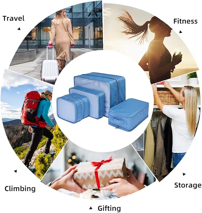 JJ POWER Travel Packing Cubes, Luggage Organizers with Shoe Bag