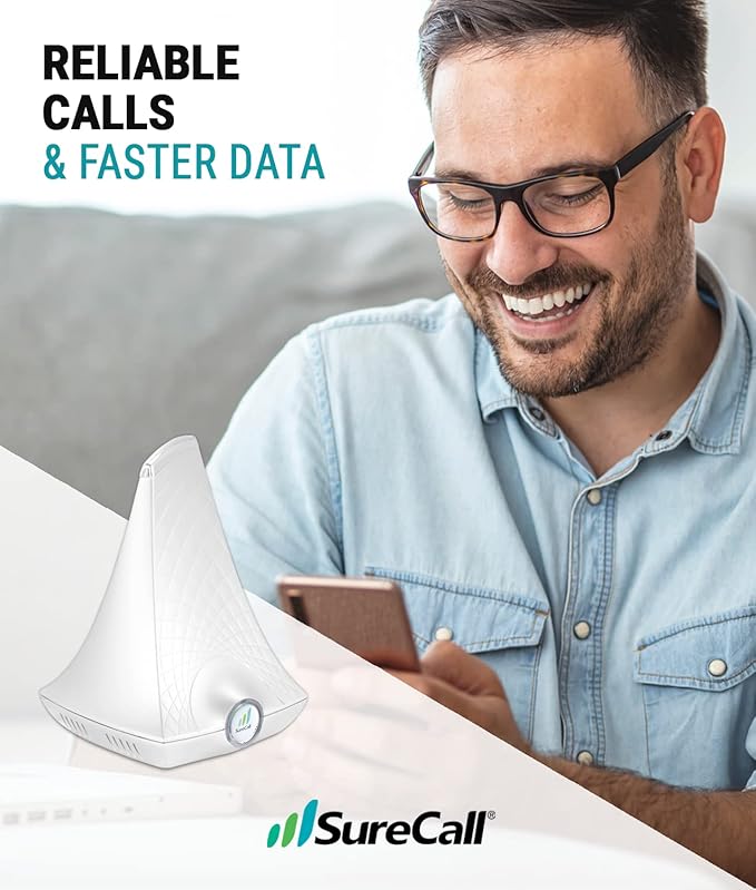 SureCall FlareDB+ Cell Phone Signal Booster for Home & Office; boosts up to 3500 sq ft on 5G/4G LTE, Multi-User, Verizon and AT&T, FCC Approved, USA Company