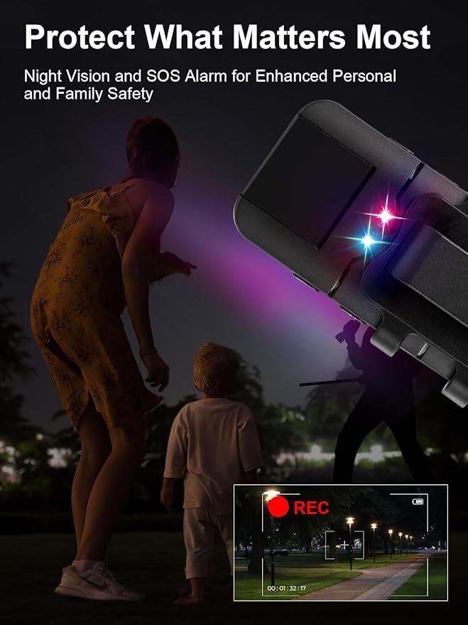 SPIKECAM Computer-Free Body Cameras with Audio and Video Recording, 6 Hrs 1080P Personal Small Bodycam with Photo, Night Vision, SOS Sound, Wearable Body Cam for Security, Running, Biking 128G