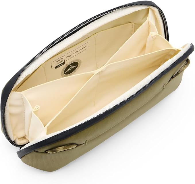 Peak Design Small Tech Pouch, Kelp, Electronics Organizer for Travel or Everyday Carry, Origami-Style Storage, Cable Pass-Through, Weatherproof Recycled Nylon, Gear Carry Bag for Men and Women