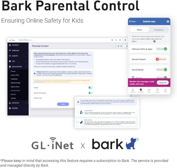 GL.iNet GL-MT6000 (Flint 2) WiFi 6 High Speed Gaming Routers for Wireless Internet, 2 x 2.5G Ethernet Ports for Fiber Optic Modem, Long Range Computer VPN WiFi Router, Home & Business