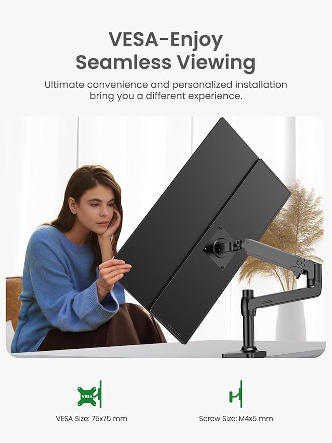 Portable Monitor 24.5” 240Hz, Gaming Monitor with FreeSync, HDR, 0.1ms, 180° Adjustable Kickstand & VESA, USB-C & HDMI, 2000:1 Contrast, 400Nits IPS Large Travel Second Screen for Laptop, Game Console