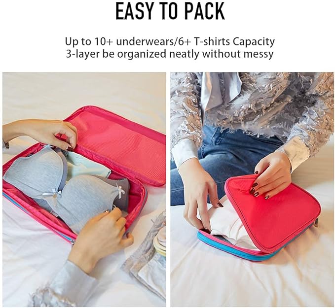 Bee Nesting Waterproof Compression Packing Cubes,Travel Packing organizers for Carry on Luggage,Backpacking, Suitcases