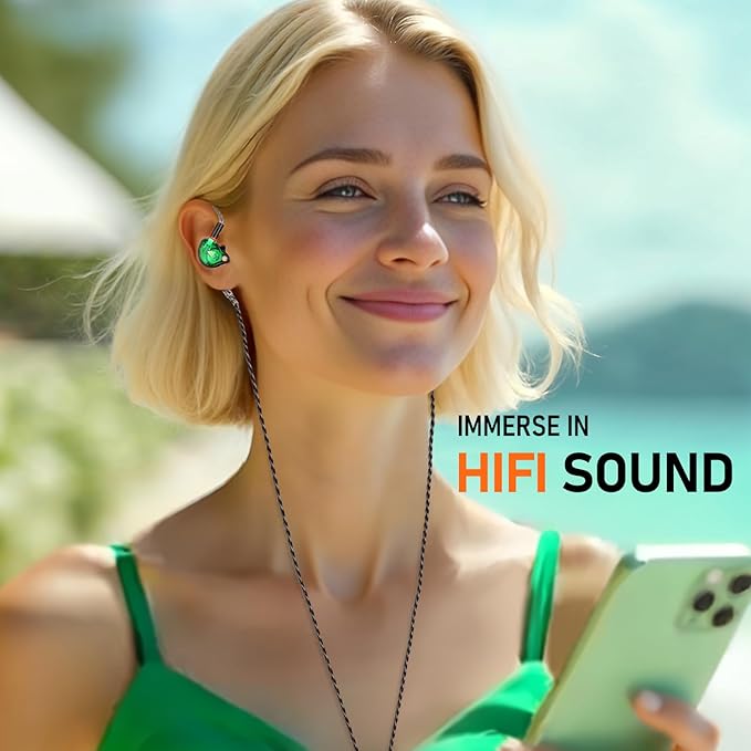 Vibes 202MC USB-C Wired Earbuds - HiFi in Ear Monitor Headphones - Noise Isolating Ear Buds w/ Mic - Clear Sound, Deep Bass & Comfort-Fit Earphones - MMCX to USBC, Silver Plated Cord, Carrying Case