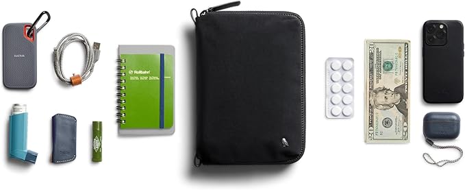 Bellroy Wonder Kit (tech and Travel Pouch with Internal Organization for Cables, Chargers, notebooks Medical Kits and More) - Raven