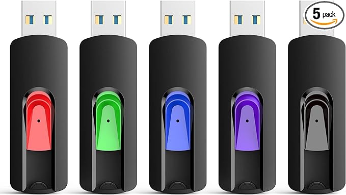 RAOYI 5 Pack 32GB USB 3.0 Flash Drive, High Speed Memory Stick Thumb Drives Jump Drive Pen Drive for PC Laptop Desktop- 32G Multipack
