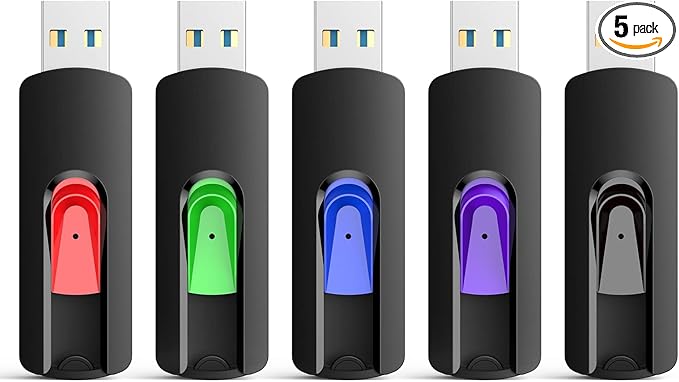 RAOYI 5 Pack 64GB USB 3.0 Flash Drive, High Speed Memory Stick Thumb Drives Jump Drive Pen Drive for PC Laptop Desktop- 64G Multipack
