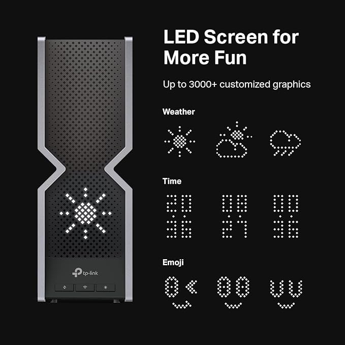 TP-Link Tri-Band BE19000 WiFi 7 Router (Archer BE800) | 12-Stream 19 Gbps | 2×10G + 4×2.5G Ports | LED Screen, 8 High-Performance Antennas | VPN, Easy Mesh, HomeShield, Private IoT, Free Expert Help