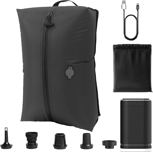 Vacuum Compression Travel Bag, Waterproof Zipper, Space Saver Packing Cube with One-Way Valve & Handle, Durable TPU Polyester Material, for Luggage & Backpack (1 bag 1 pump)