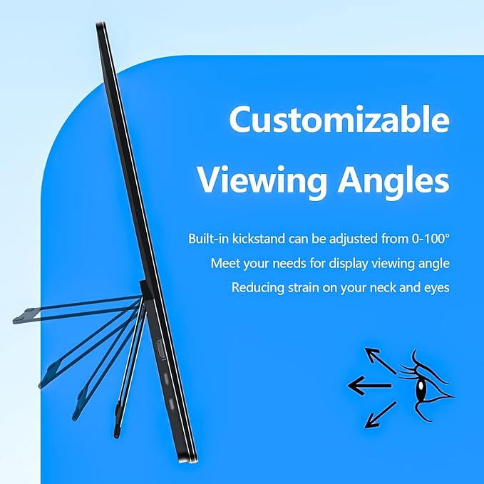 24” 2.5K 2560 * 1440 Portable Monitor 180Hz 120% sRGB USB-C HDMI Large Gaming Second Extender Display Monitor Adjustment Stand for MacBook Laptop,Camera,Desktop,PS5/4, Xbox, Switch,Phone