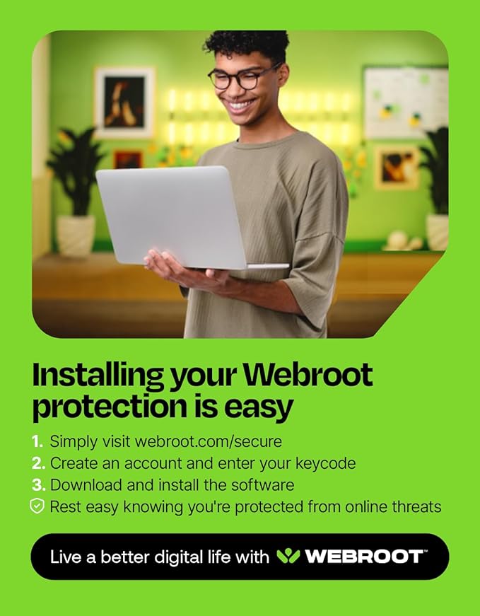 Webroot Internet Security Complete | Antivirus Software 2025 | 5 Device | 1 Year Keycard for PC/Mac/Chromebook/Android/IOS + Password Manager, Performance Optimizer and Cloud Backup | Packaged Version