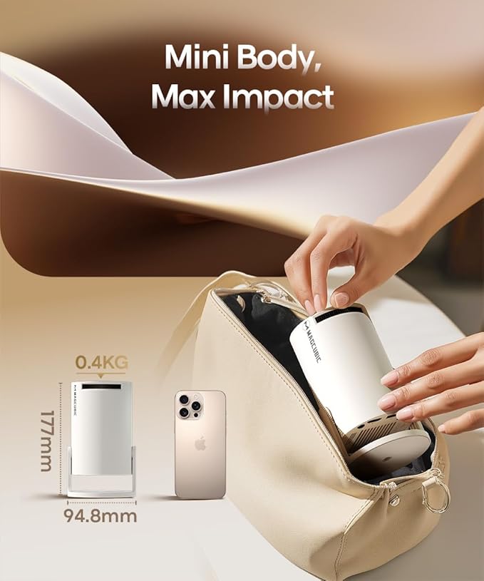 Magcubic 2025 Upgraded HY300PRO Mini Projector with WiFi and Bluetooth, Portable Projector 4K Support, Auto Keystone, 180 Degree Rotation, Smart Proyector for Home Outdoor Android 14