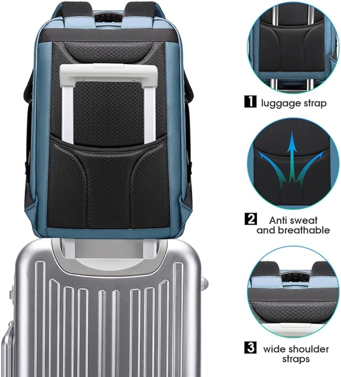 BANGE Anti-Theft Travel Backpack,Waterproof Fashion Work Backpacks,High Tech Backpack with USB3.0 Charging Port,Business Laptop Backpack Fits 17.3 Inch Notebook for Women