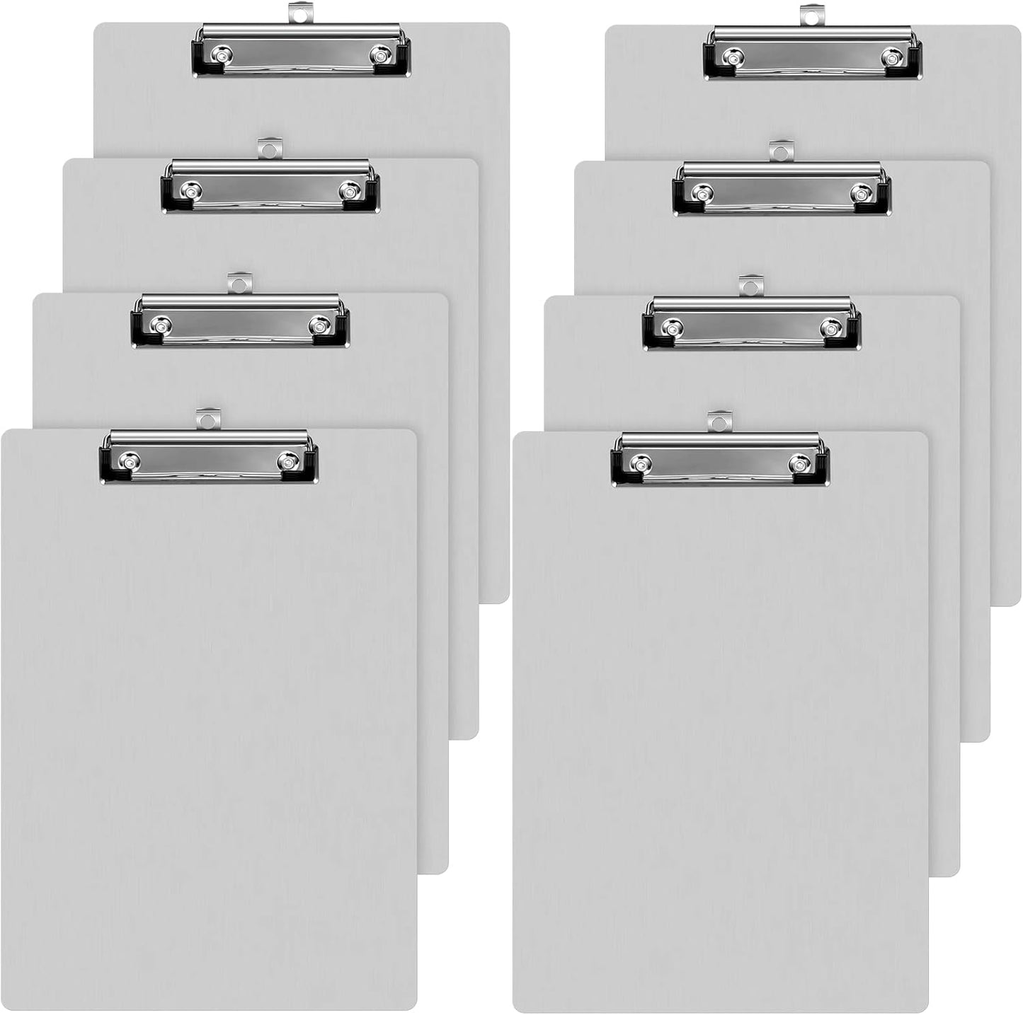 Epakh 8 Pieces Clipboard Bulks Metal Clipboard Aluminum Office Low Profile Clip Standard A4 Letter Size Metal Clip Board, Size 12.5 x 9 Inch