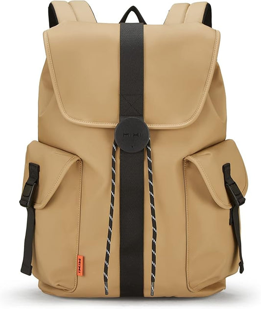 mixi Travel Laptop Backpack for Women & Men, Carry On Backpack fits 16'' Laptop Waterproof Rucksack,17 Inch, Mocha Brown