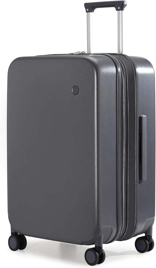 mixi 24 Inch Large Expandable Checked Luggage Suitcase with Spinner Wheels, Hardside Rolling Travel Suitcase PC with TSA Lock, Rock Gray