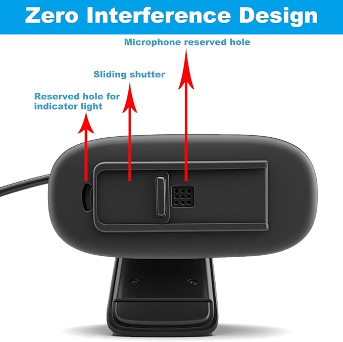 Webcam Cover for Logitech C270/C310 HD Webcam, Slide Shutter Privacy Cover with Precise Mic & LED Indicator Cutouts, Anti-Spy Shield for PC/Laptop (Black)