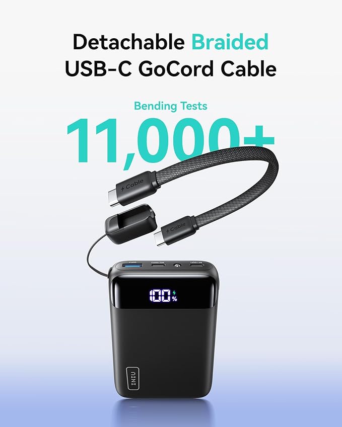 INIU Portable Charger, Smallest 22.5W 20000mAh USB C in & Out Power Bank Fast Charging, PD 3.0+QC 4.0 LED Display Phone Battery Pack Compatible with iPhone 17 16 15 14 Pro Samsung S24 Google iPad etc