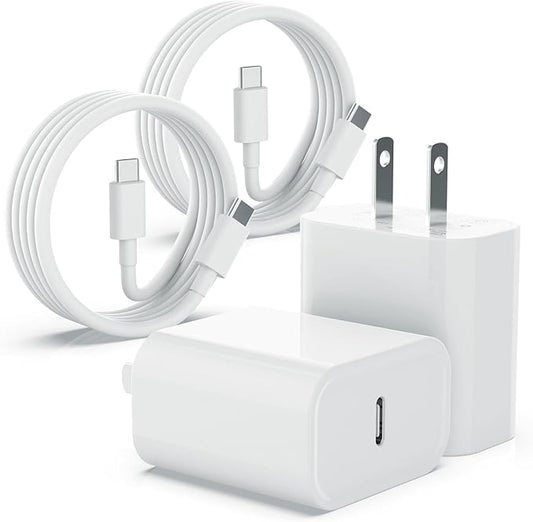 iPhone 17 16 15 Charger Fast Charging Type C Chargers USB C Charger Block iPhone 16 Chargers with 2 Pack 6FT Cable for iPhone 17 Pro Max/16/16 Pro Max/15/15 Plus/15 Pro/15 Pro Max/iPad Pro/AirPods