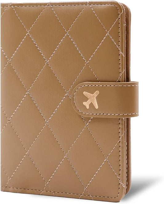 Melsbrinna Premium Leather Passport Holder Covers Case, Waterproof Rfid Blocking Travel Wallet Passport Holder with Pen Holder, Cute Passport Book for Women/Men