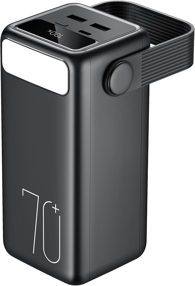 Portable Charger 70000mAh Power Bank, 22.5W Fast Charging USB C Battery Pack, 3 Outputs, LED Display, LED Light, External Cell Phone Huge Capacity Battery Bank for iPhone, Samsung, iPad, Camping