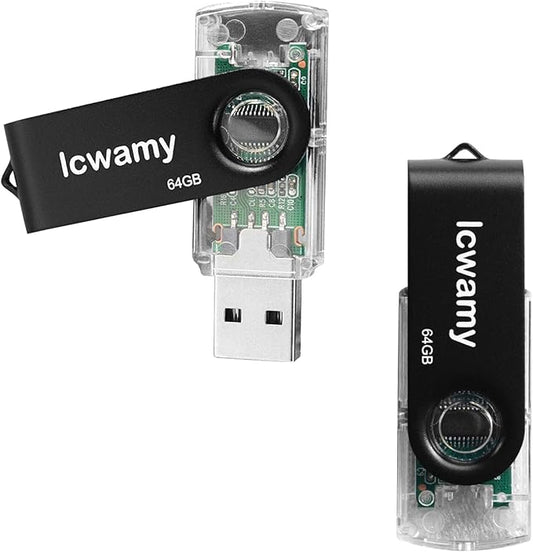 64GB Flash Drive 2 Pack USB Drive USB Stick Pen Drive USB Flash Drives 2 Pack Thumb Drive Bulk Pack Jump Drive 64GB