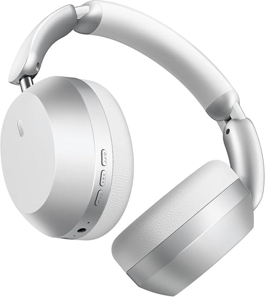 Wentronic Y04 Bluetooth Headphones Active Noise Cancelling Wireless Over Ear Headsets 48 Hours Playtime High Sound Quality Foldable Earphones with Soft Ear Cushion for Travel - Silver