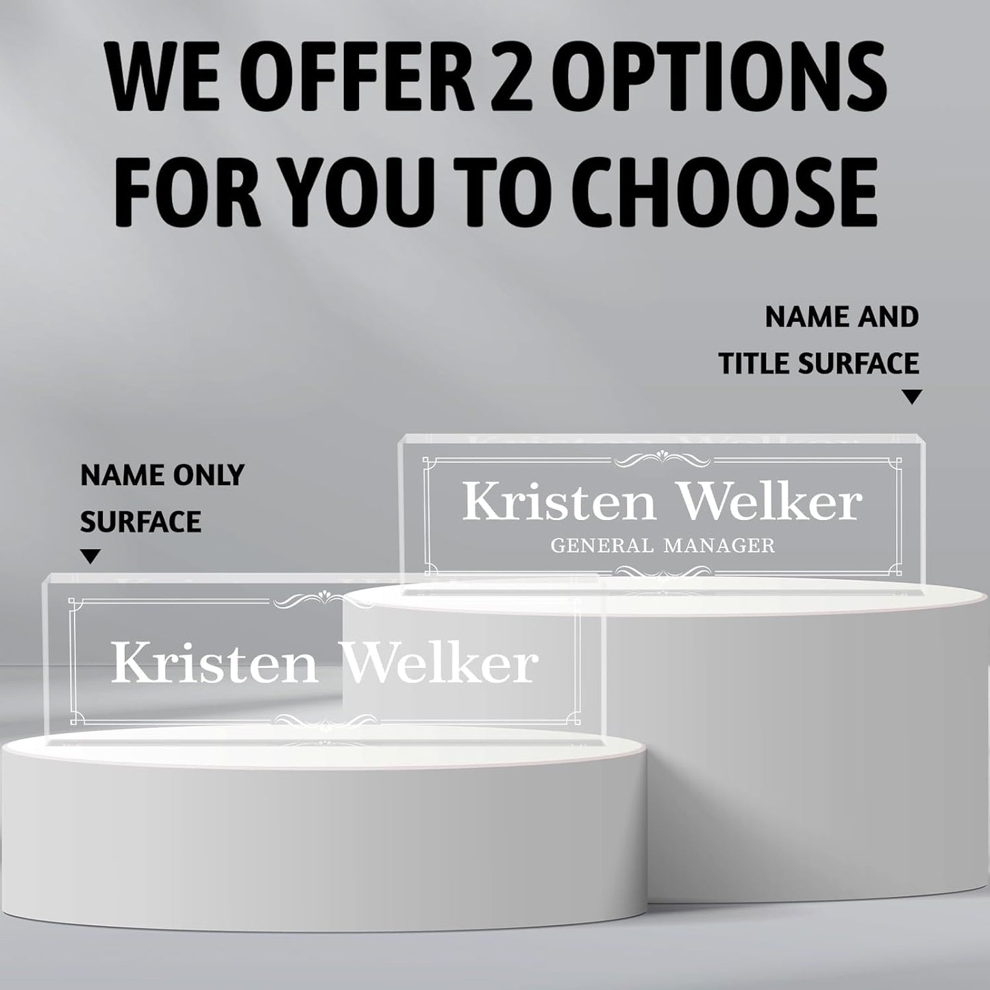 Personalized Desk Name Plates, Acrylic Engraved Name Plate for Desk, Custom Office Gifts & Desk Decor for Women Men, Employee Appreciation Gifts for Boss Teacher Nurse