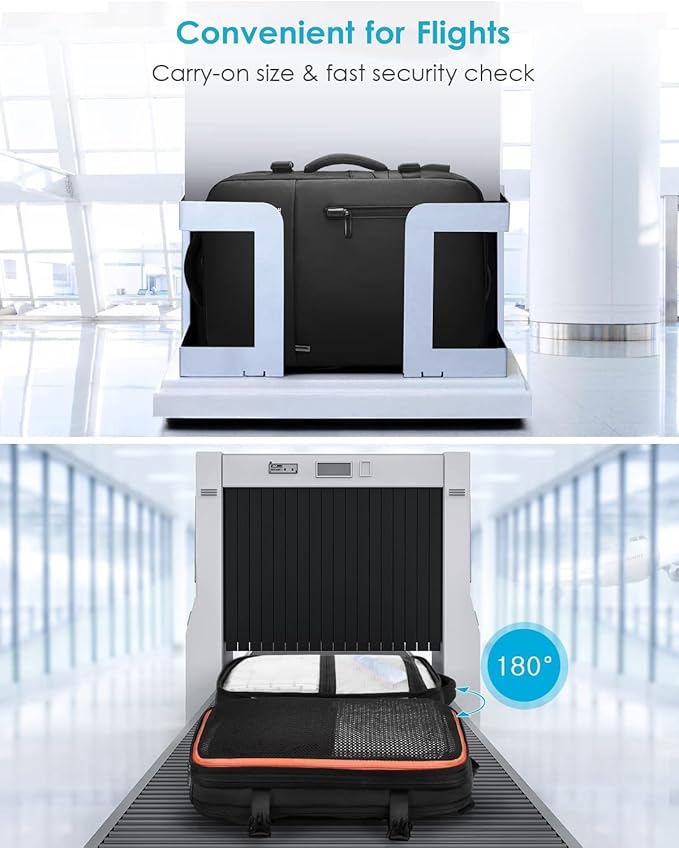 HOMIEE 40L Travel Backpack TSA Approved Personal Item Bag Carry on Luggage 18x14x8 Expandable Laptop Backpack for Men Women, Black